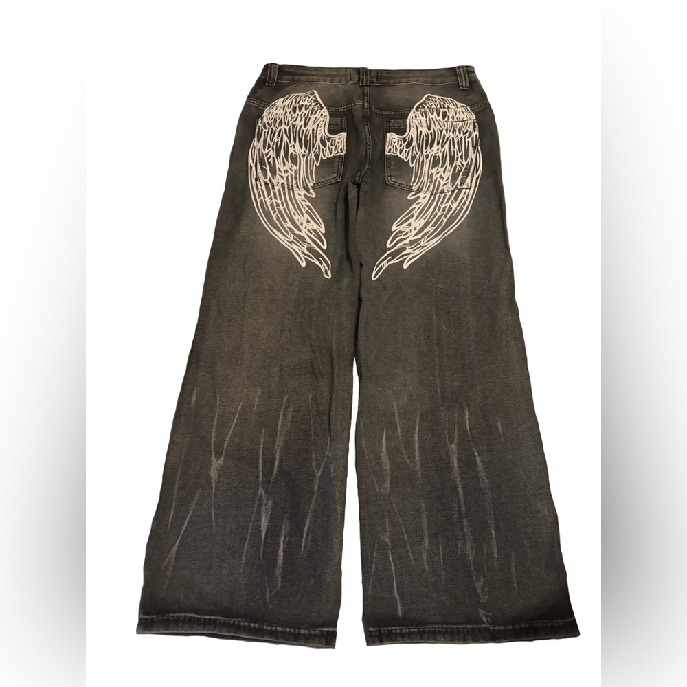 Women's Black Angel Wing Jeans